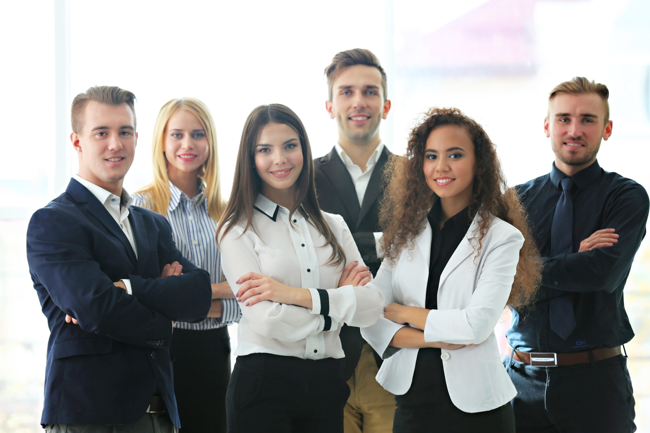 photo of young business people in a conference room