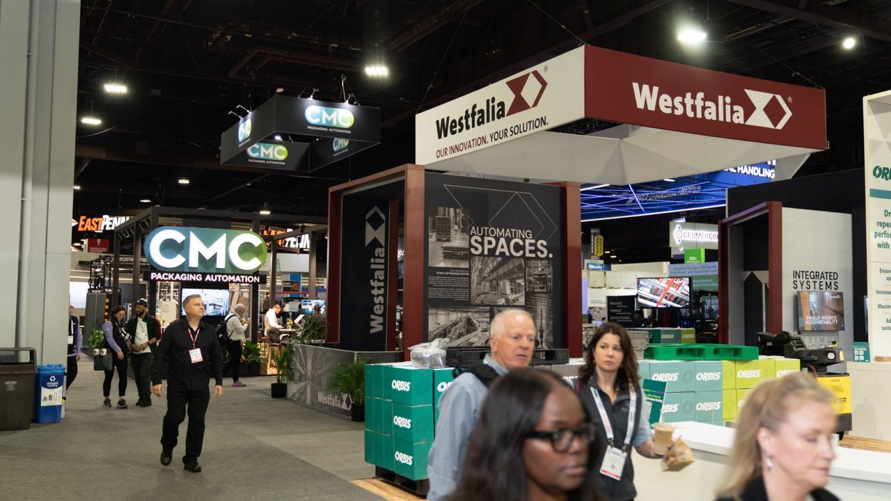 Westfalia exhibitor booth with attendees on the MODEX 2026 show floor